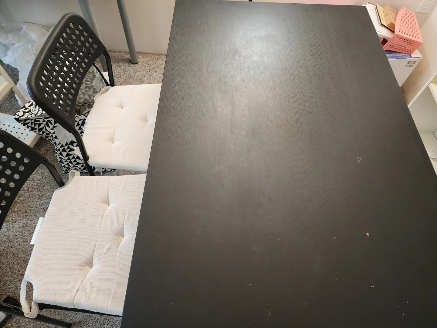 Black Dining Table with Chairs & Seat Cushions - photo 3