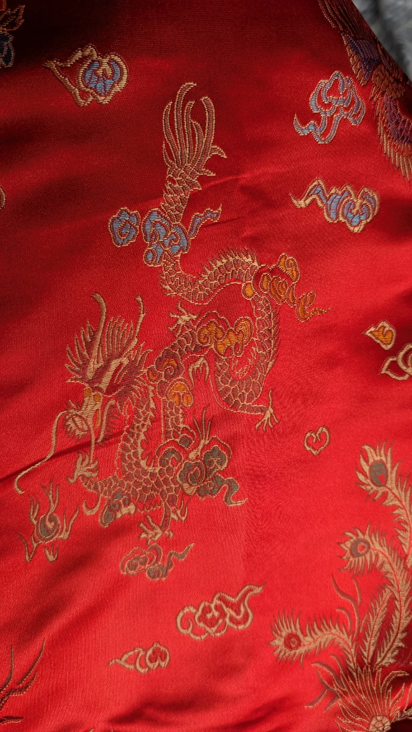Red Chinese Tea Ceremony Dragon Print Dress - photo 2