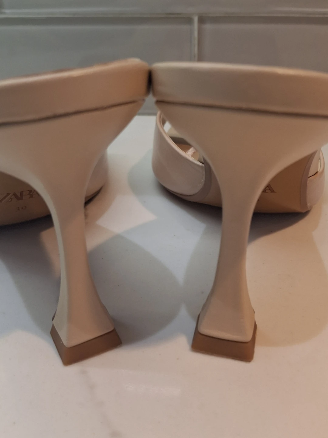 ZARA Beige Heeled Mules - Size 39 - photo 2