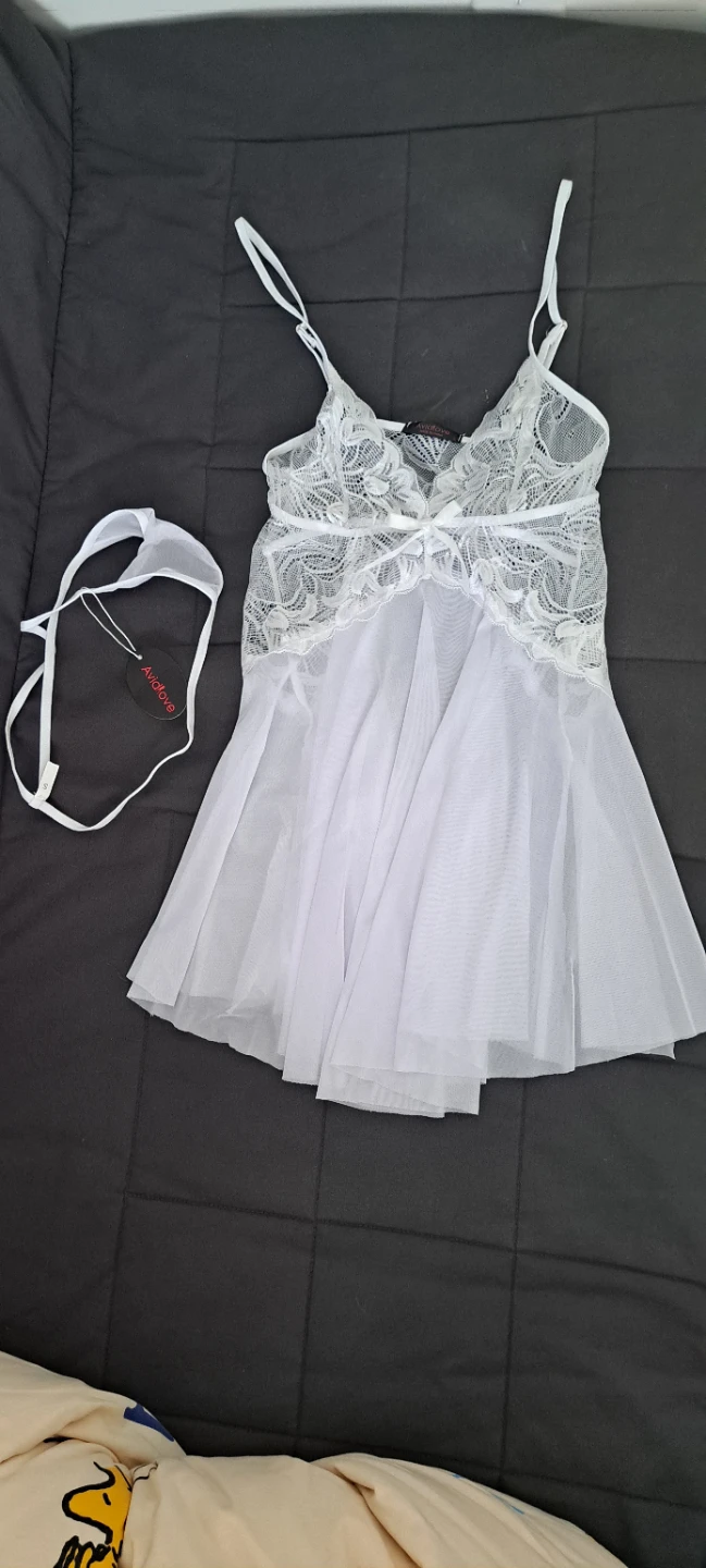 Avidlove White Lace Babydoll Lingerie Set
