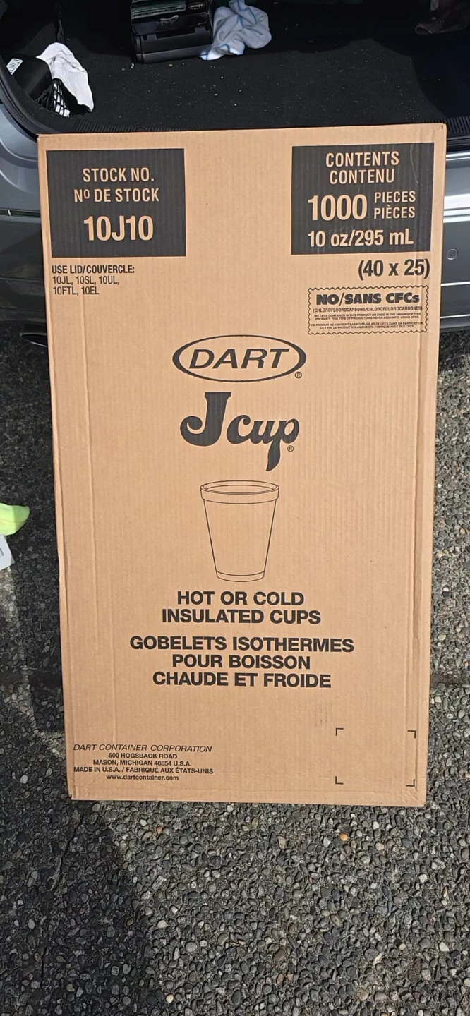 Dart J-Cup 10 oz Insulated Cups (1000 Pieces)