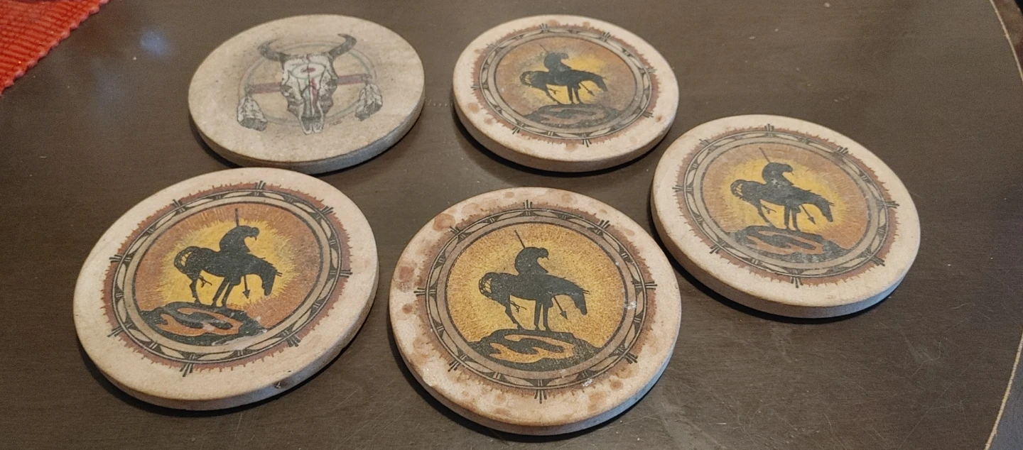 Set of 5 Southwestern Style Drink Coasters