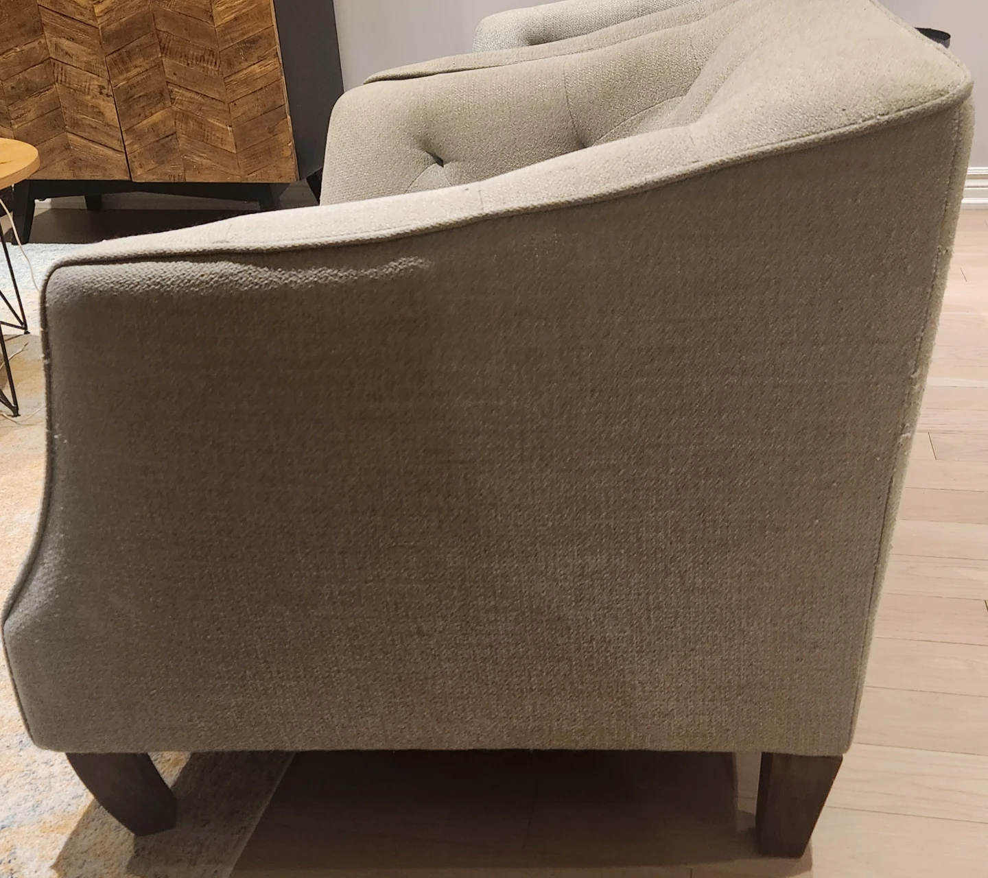Pair of Tufted Accent Chair - Light Grey - photo 5