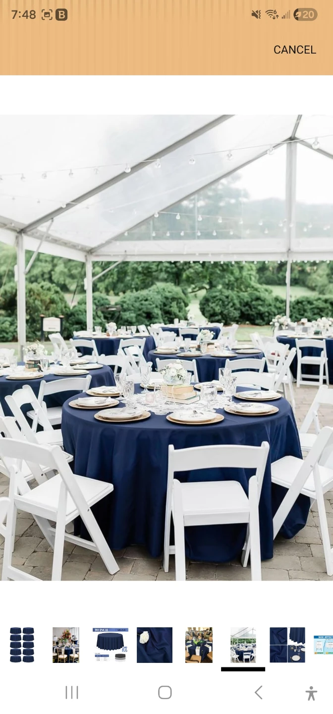 9 Navy Blue Circle Tableclothes - photo 4