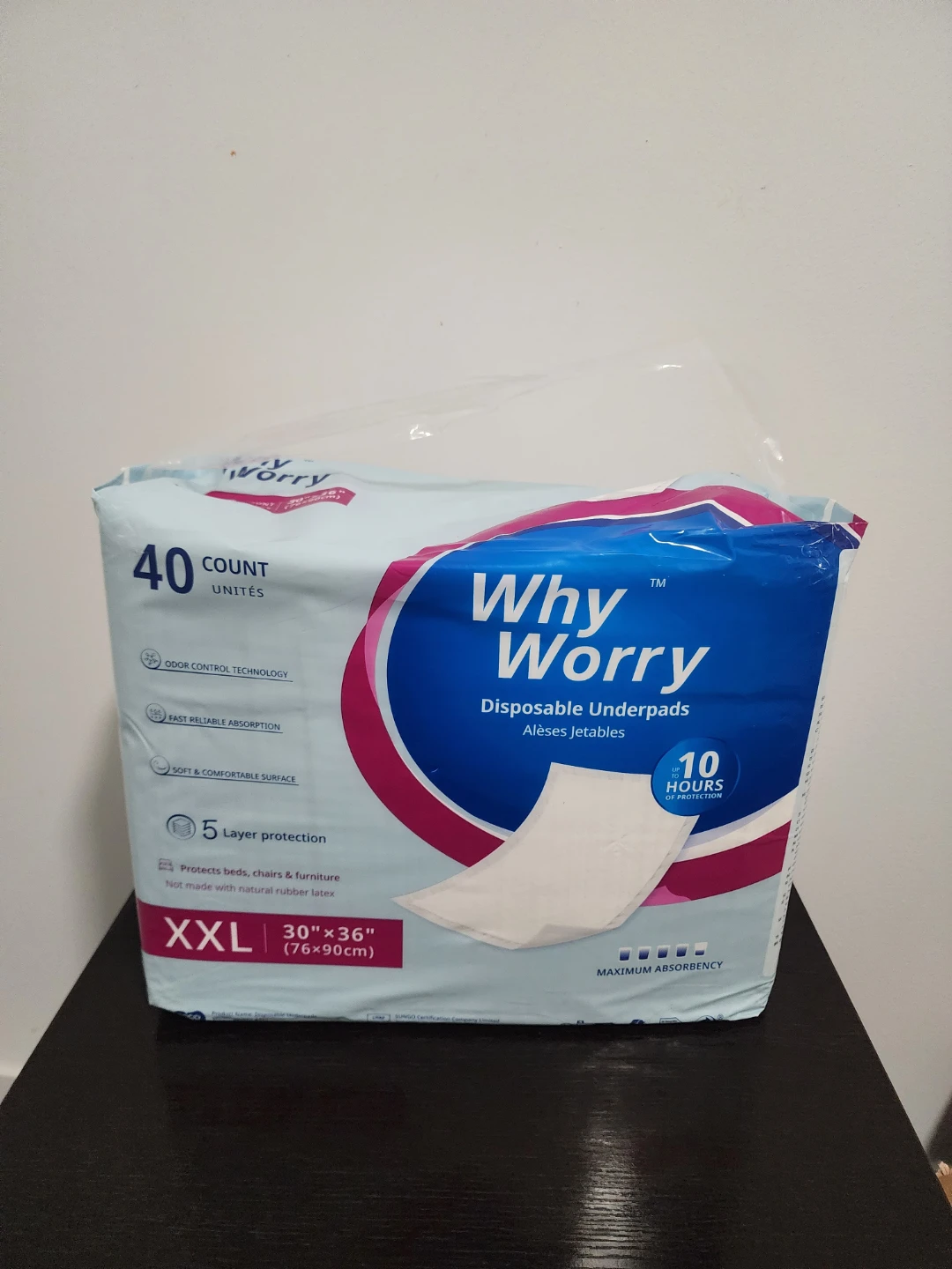 Why Worry Disposable Underpads XXL - 40 Count