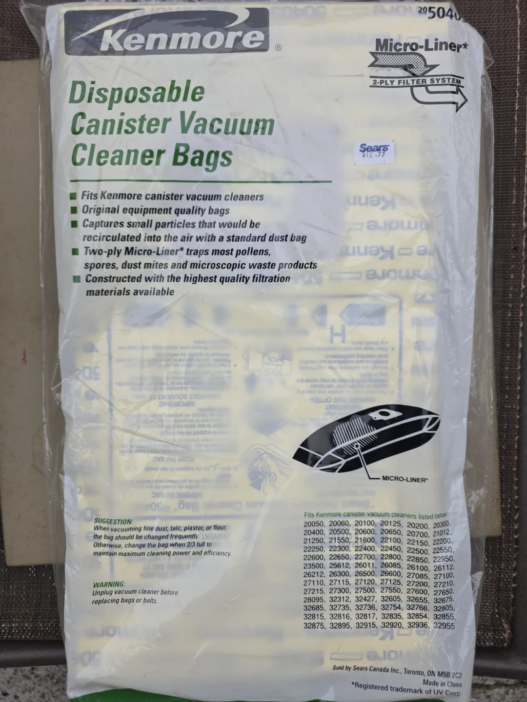 Kenmore Micro-Liner Disposable Canister Vacuum Cleaner Bags - photo 3