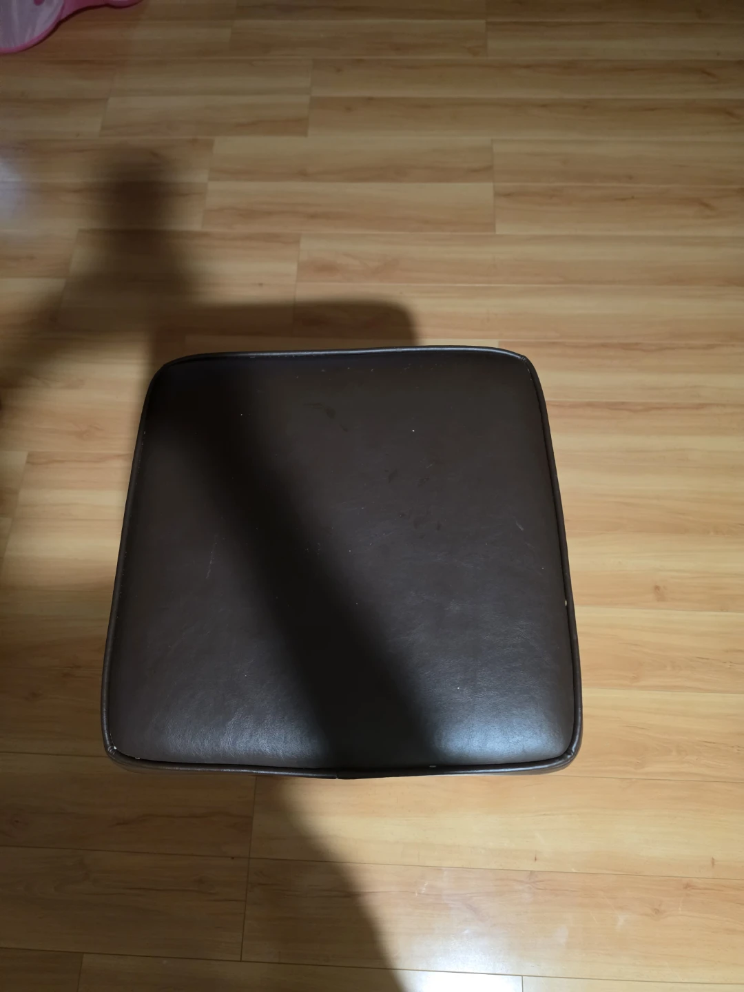 Dark Brown Faux Leather Footstool Stool - photo 2