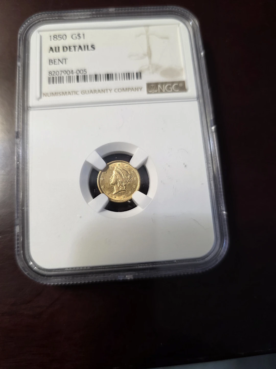 1850 USA Gold Dollar in AU Condition - photo 3