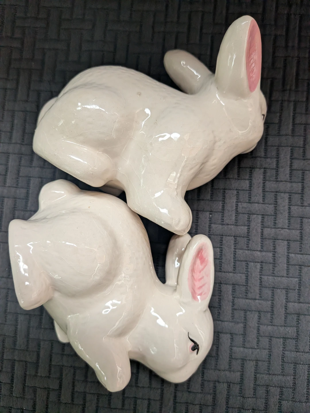 White Ceramic Bunny Figurines Set of 2 - photo 5
