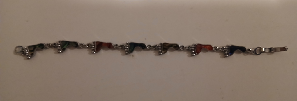 Silve 800 Footprint charm bracelet