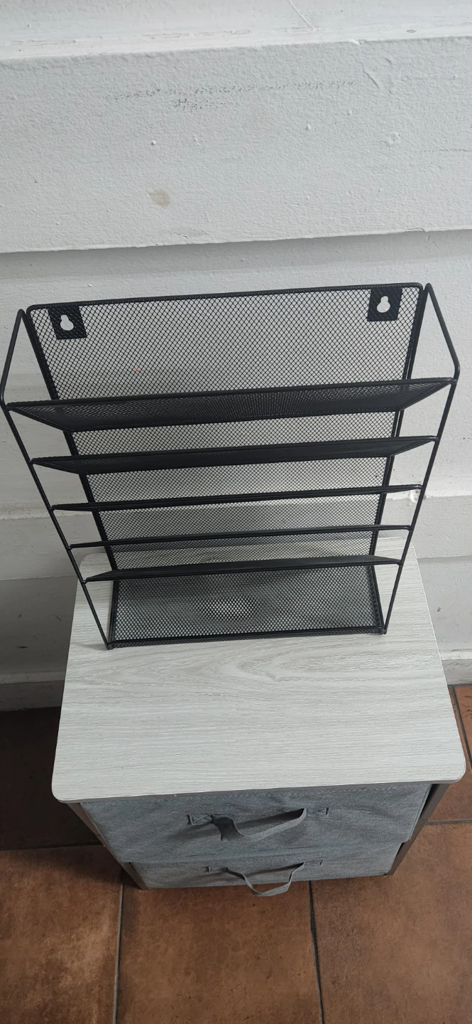 Black Mesh Wall-Mounted Organizer Shelf