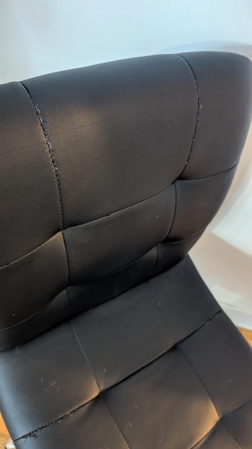 Black Faux Leather Office Chair - photo 5