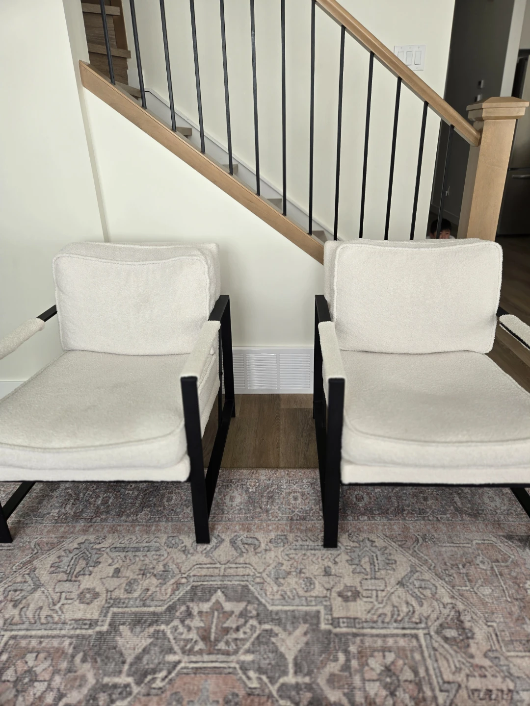 Cream Boucle Accent Chairs - Set of 2 - photo 2