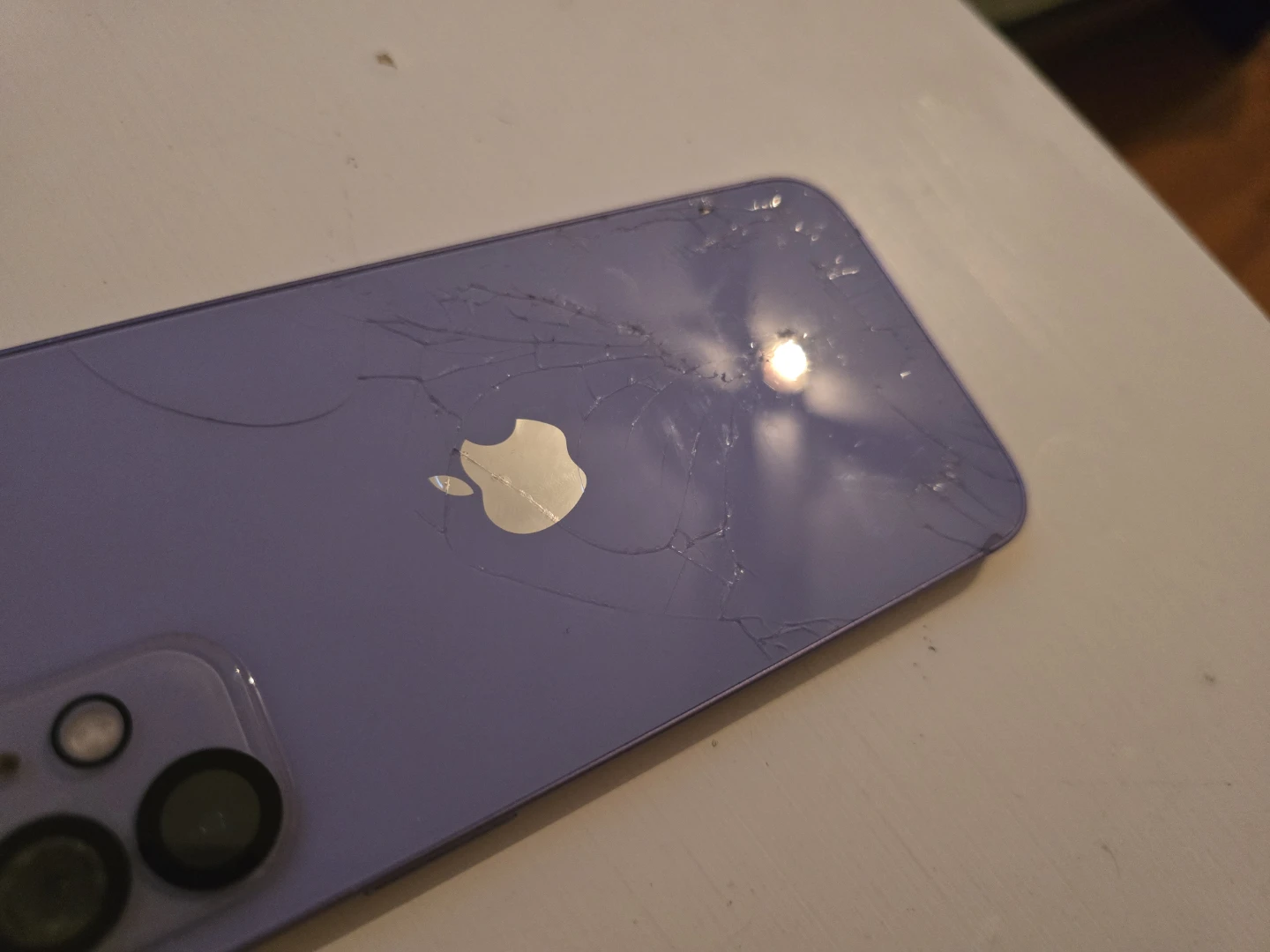 iPhone 12 Purple 64 GB - Cracked Back and camera, works great. - photo 3