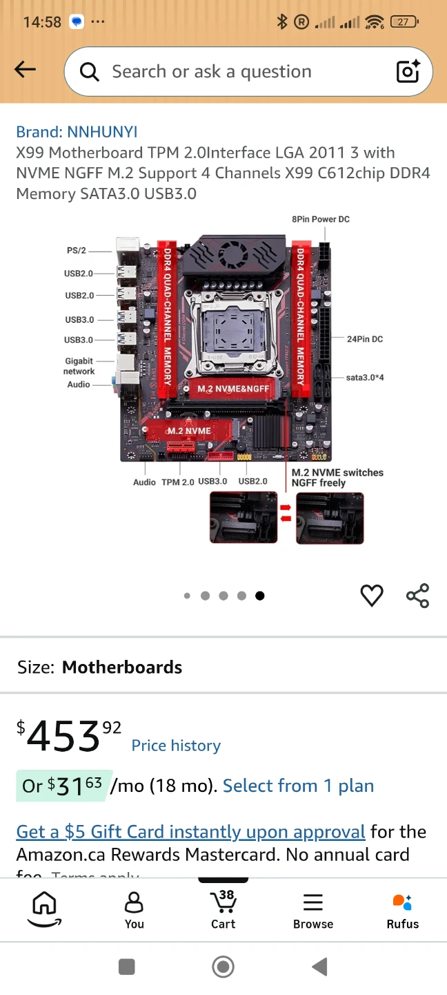 NNHUNYI X99 Motherboard TPM 2.0 LGA 2011-3 DDR4 NVME M.2 - photo 3