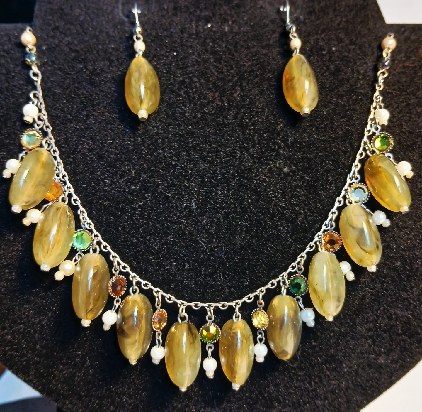 Beaded Necklace and Earring Set