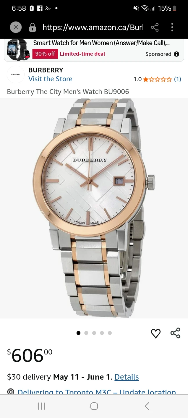Men's Burberry watch read description - photo 4