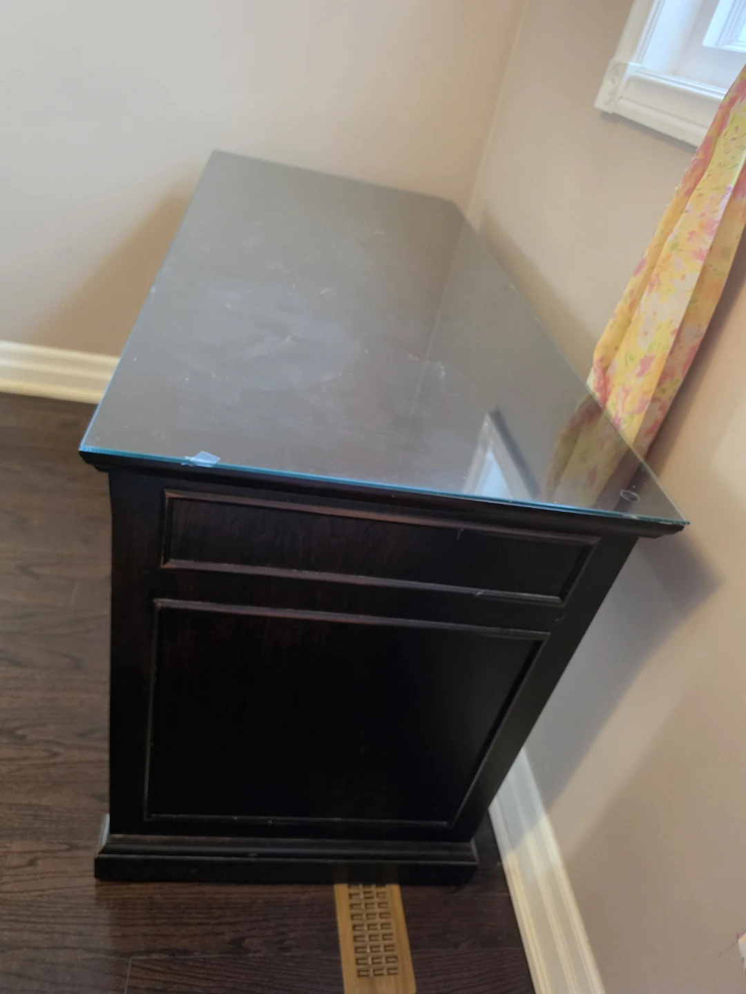Dark Wood Desk with Glass Top - photo 2
