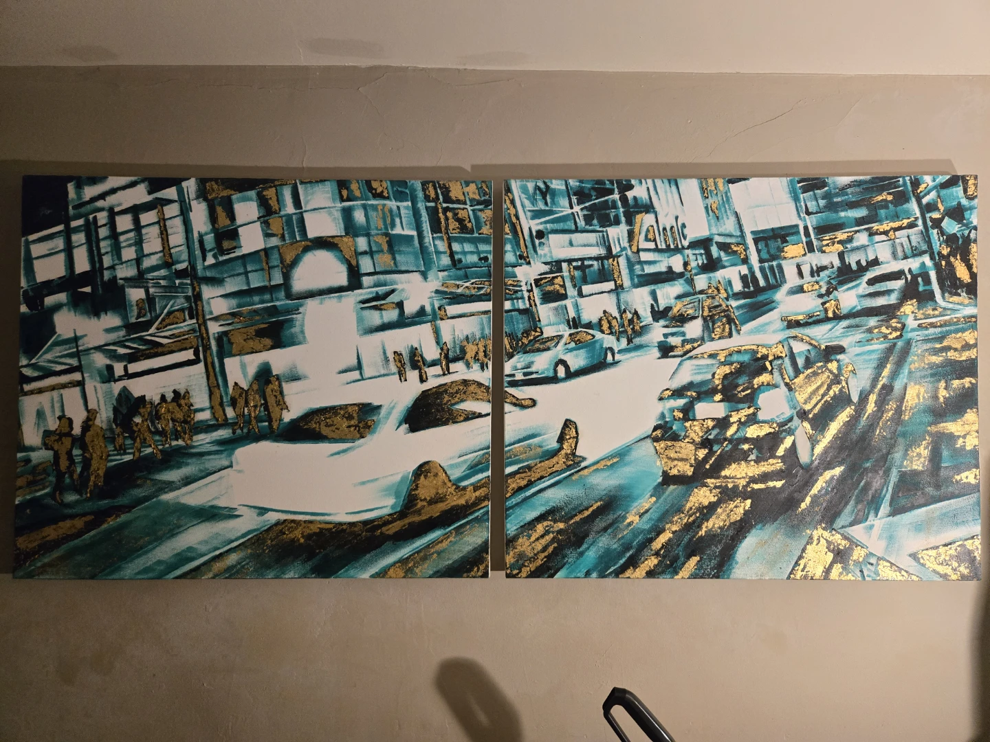 Real Gold Leaf and Oil Painting 2016 - photo 2