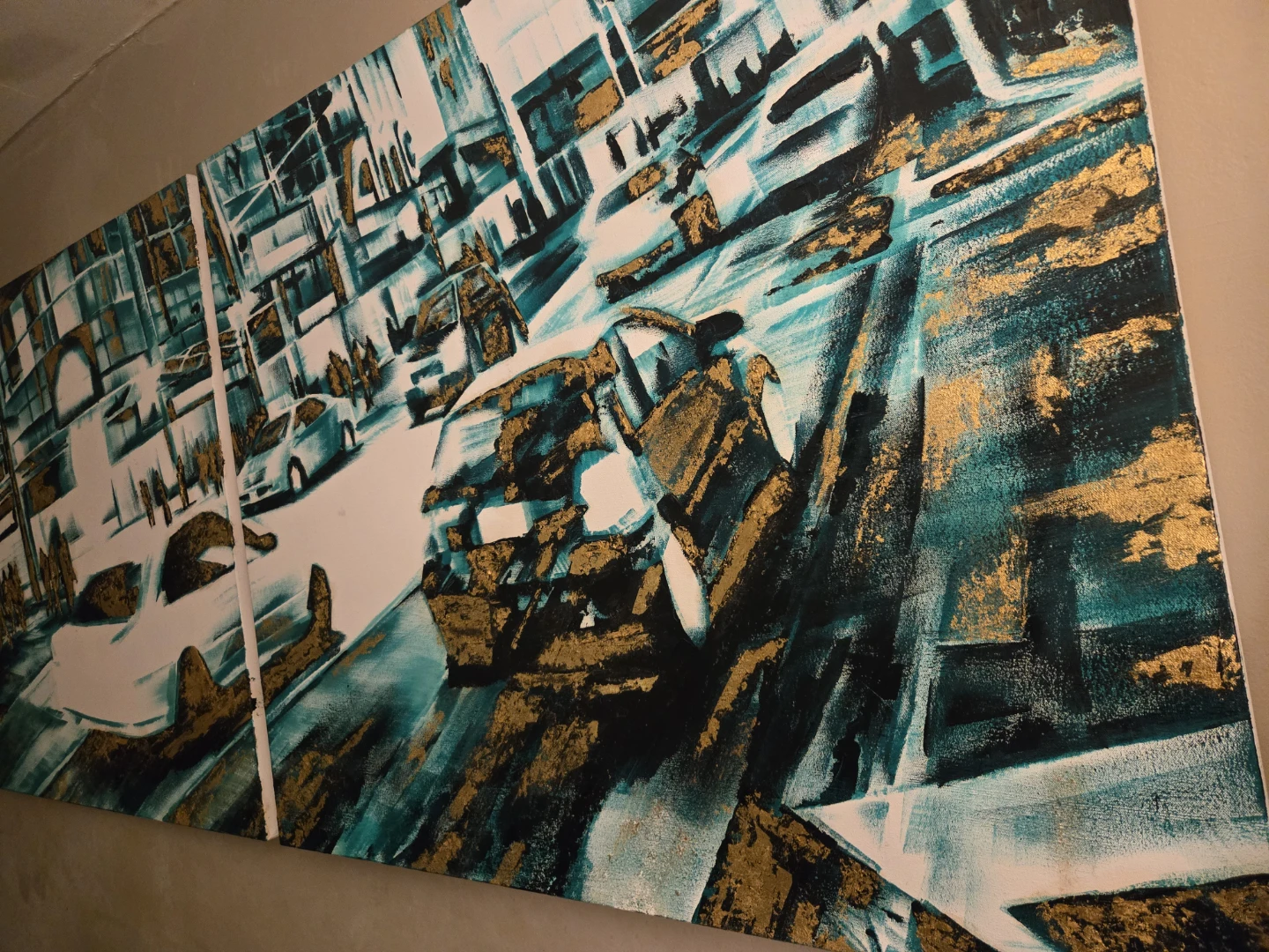 Real Gold Leaf and Oil Painting 2016 - photo 4