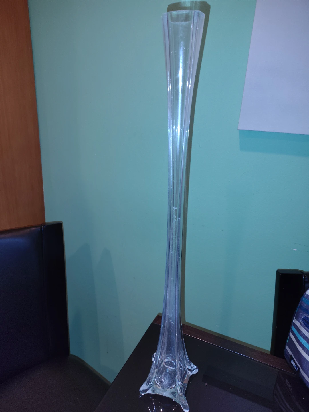 Tall Clear Glass Flower Vase