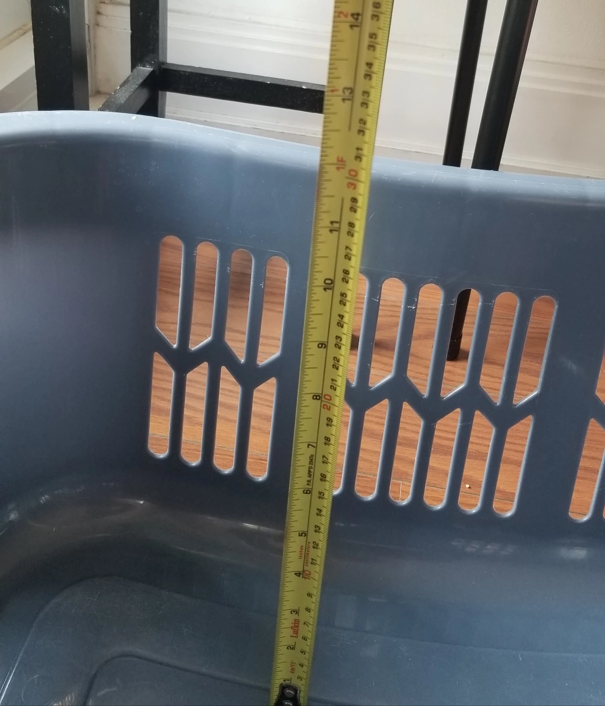 Grey Laundry Basket with White Handles - photo 3
