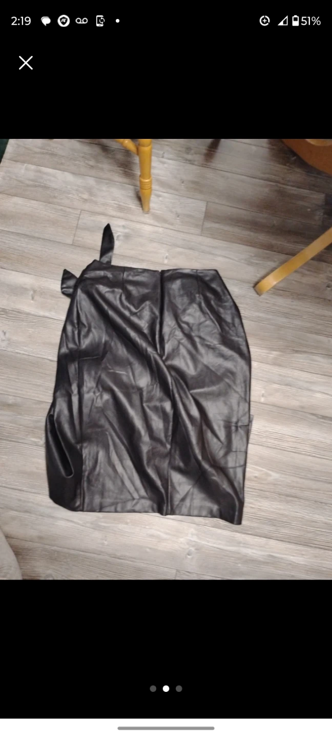 INC International Concepts Black Faux leather skirt. - photo 2