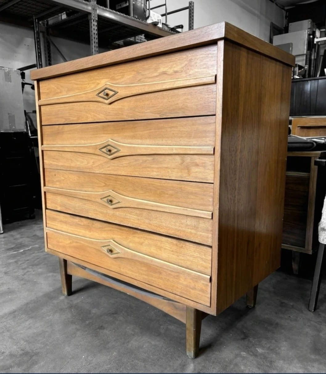 MCM Walnut Four Drawer Highboy Dresser - photo 2