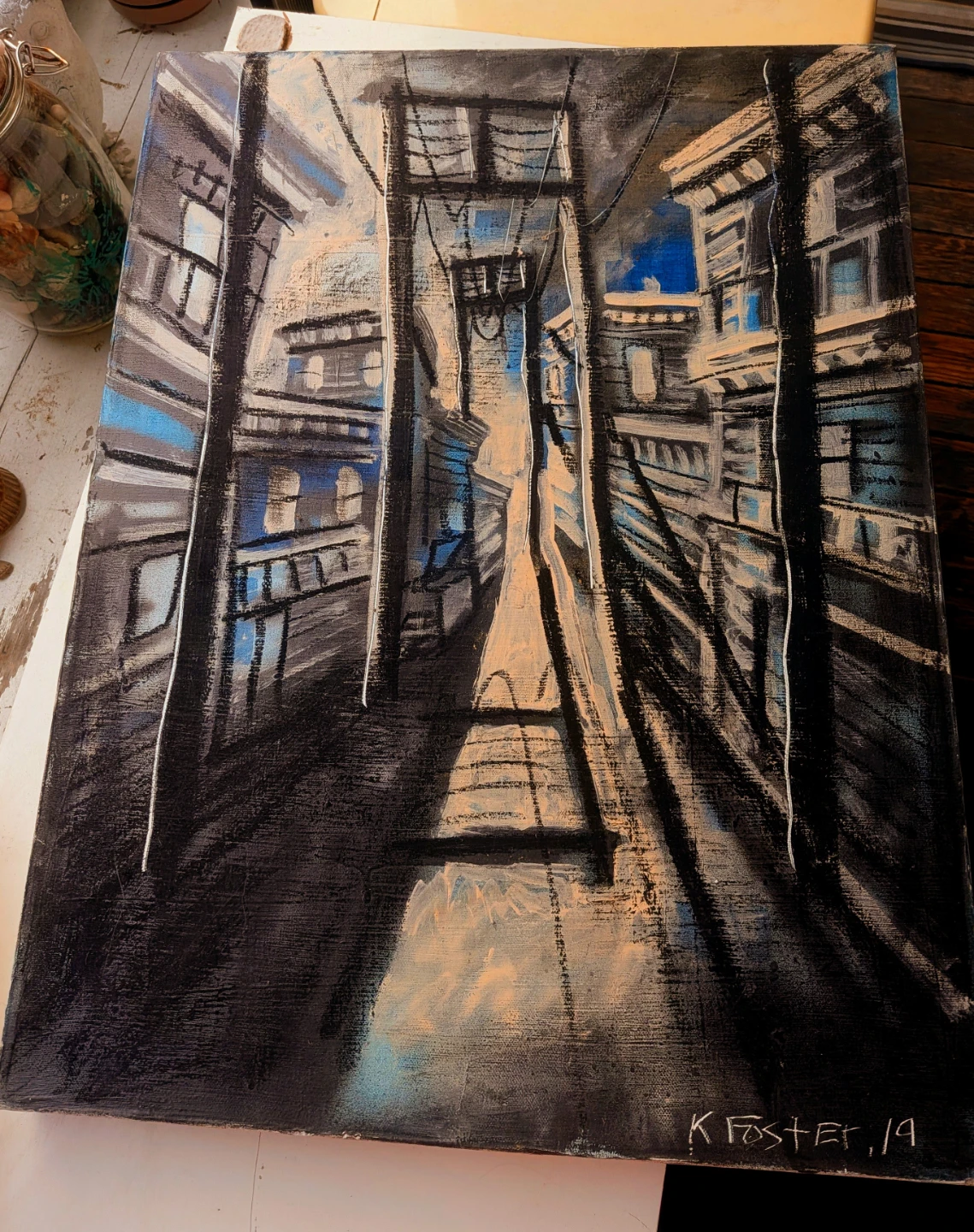 Acrylic Painting of Alleyway - K. Foster, '19