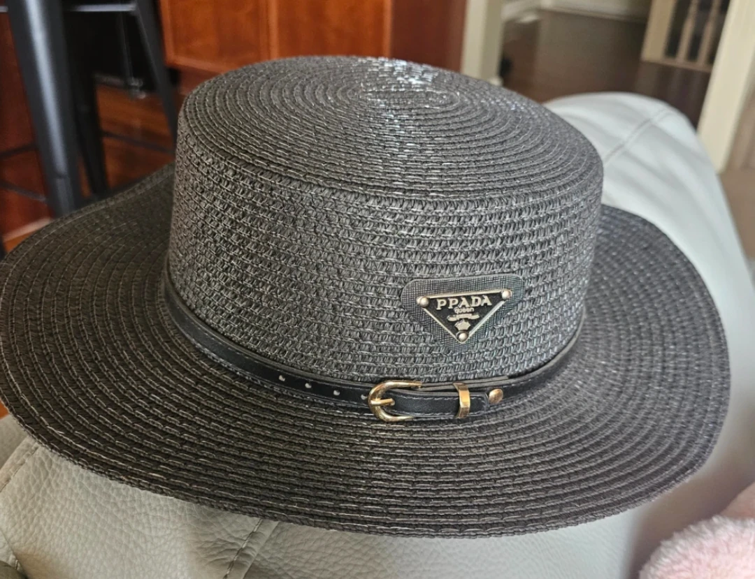 Prada Black Straw Hat