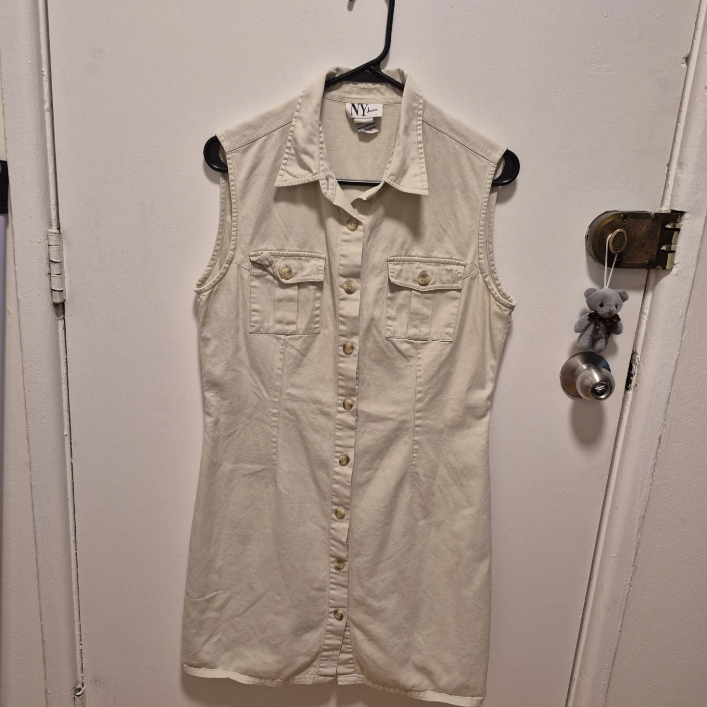 NY Jeans Sleeveless Button-Up Dress Size 8
