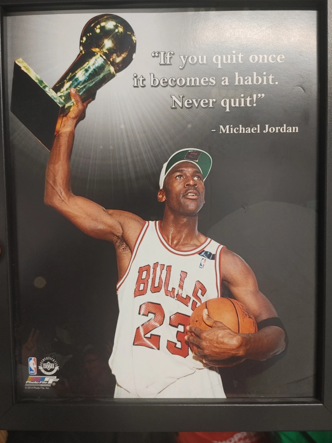 Michael Jordan "Never Quit" Framed Poster