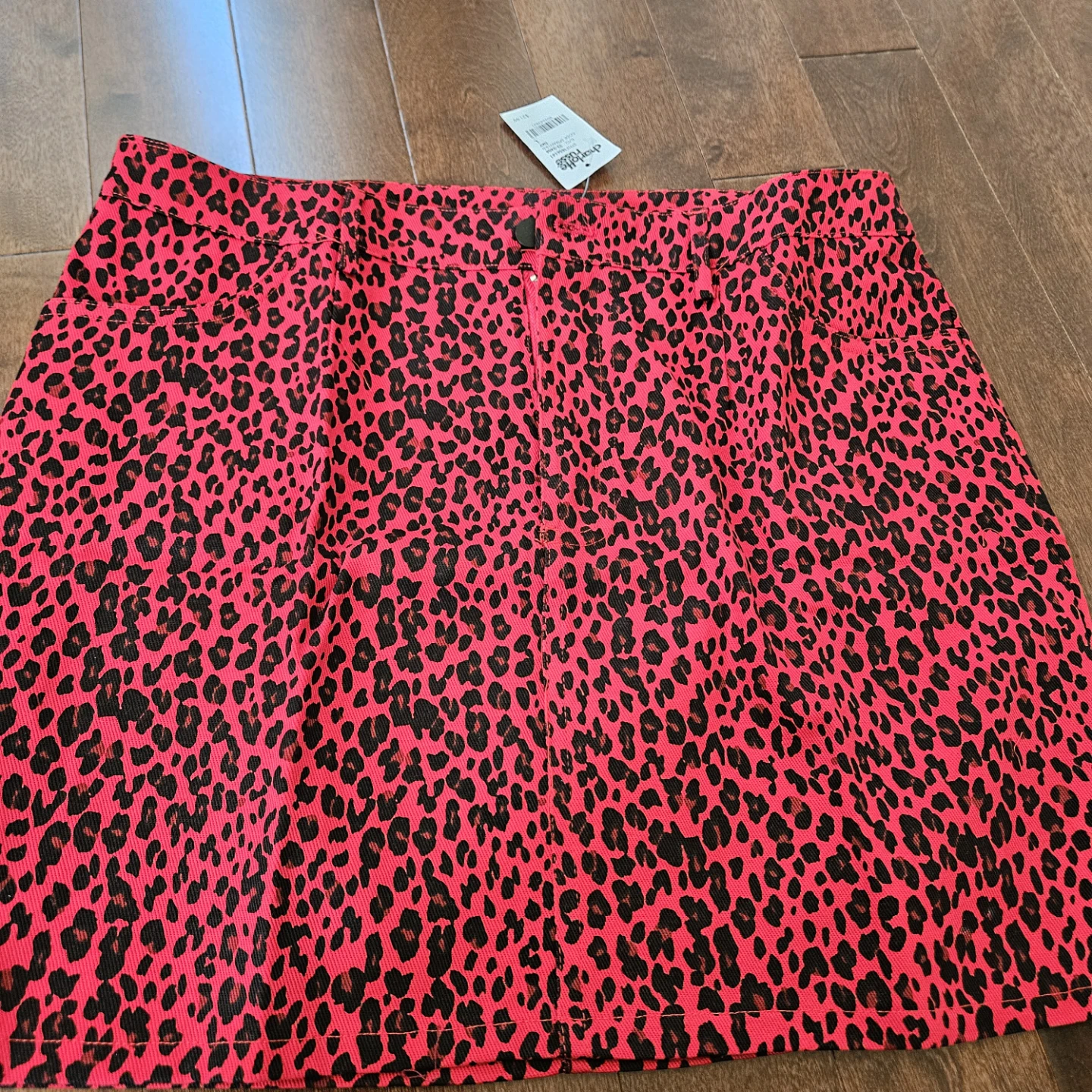 New Pink Leopard Print Mini Skirt