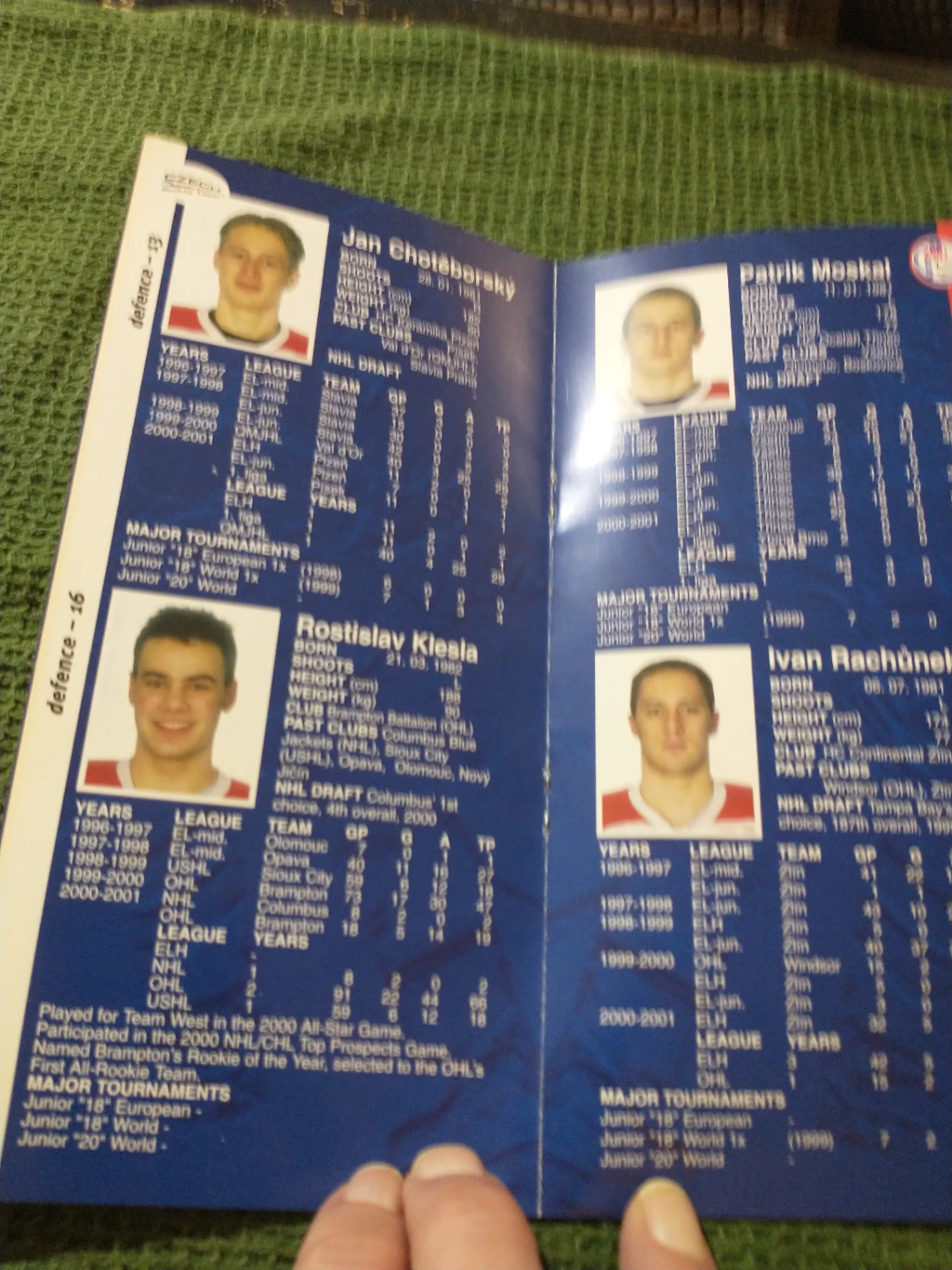 2001 IIHF World U20 Championship Media Guide - Czech Hockey Team - photo 3