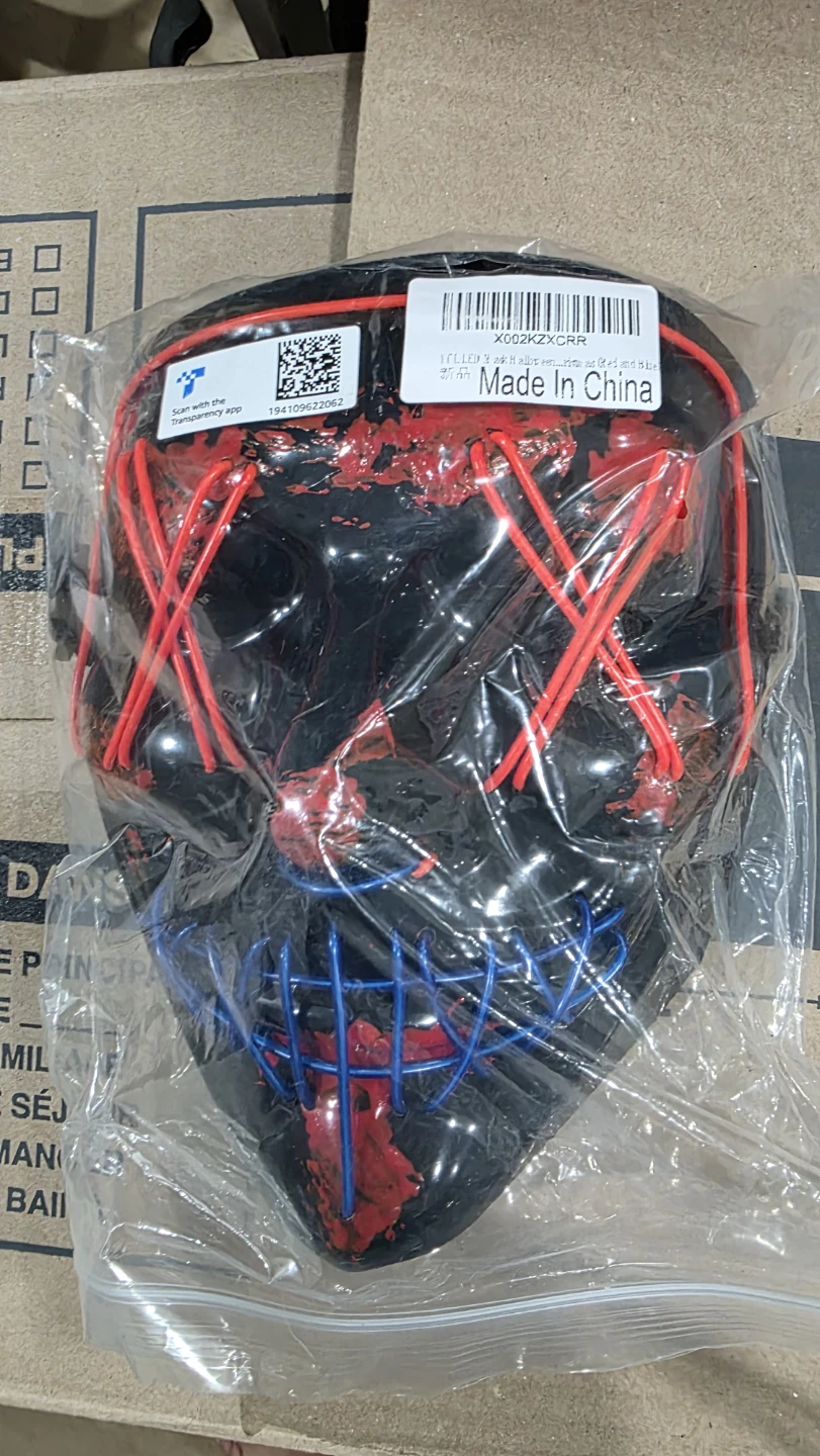 LED Halloween purge Mask in Red and Blue