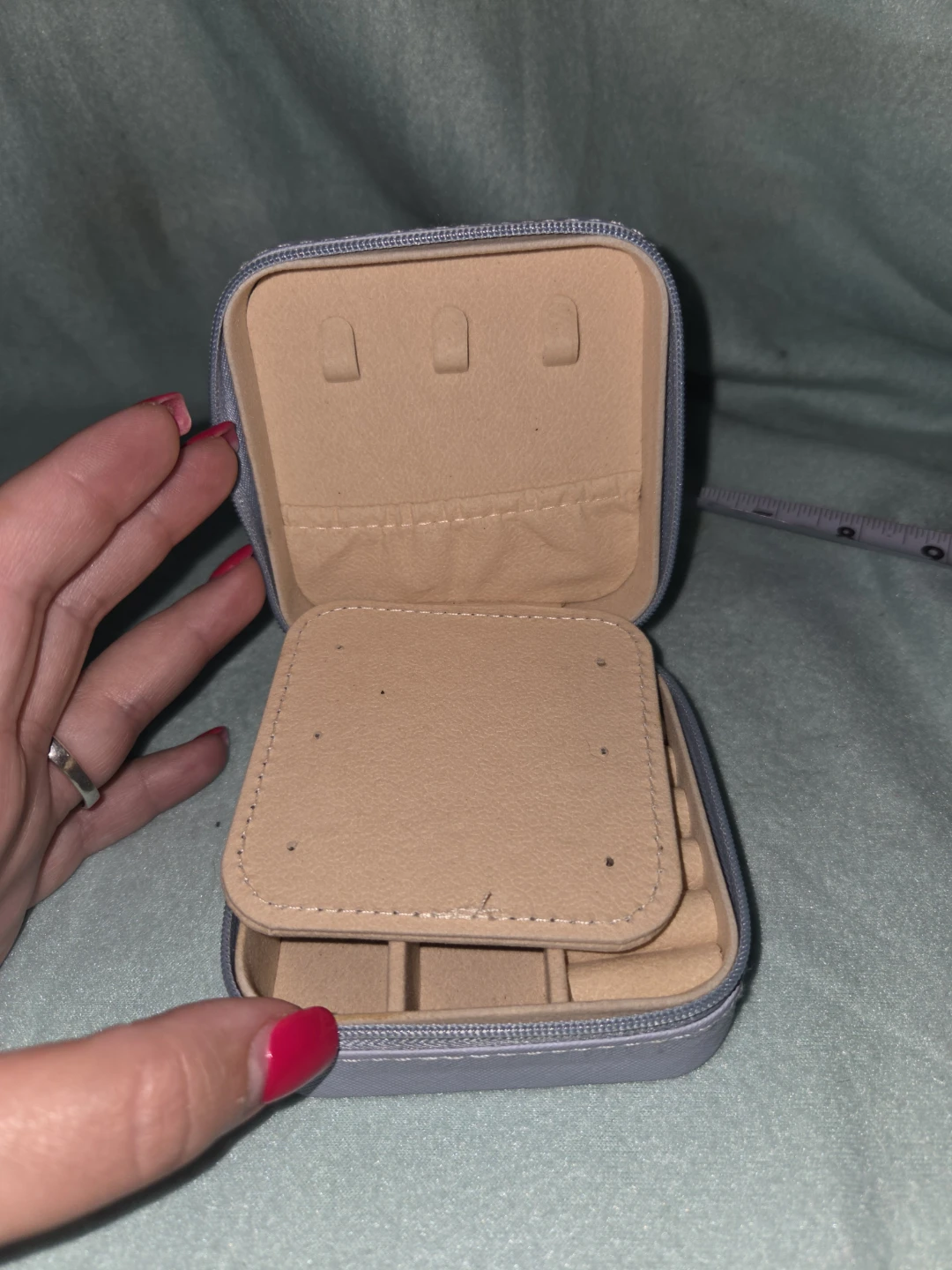 Light Blue "M" Jewelry Travel Box - photo 3