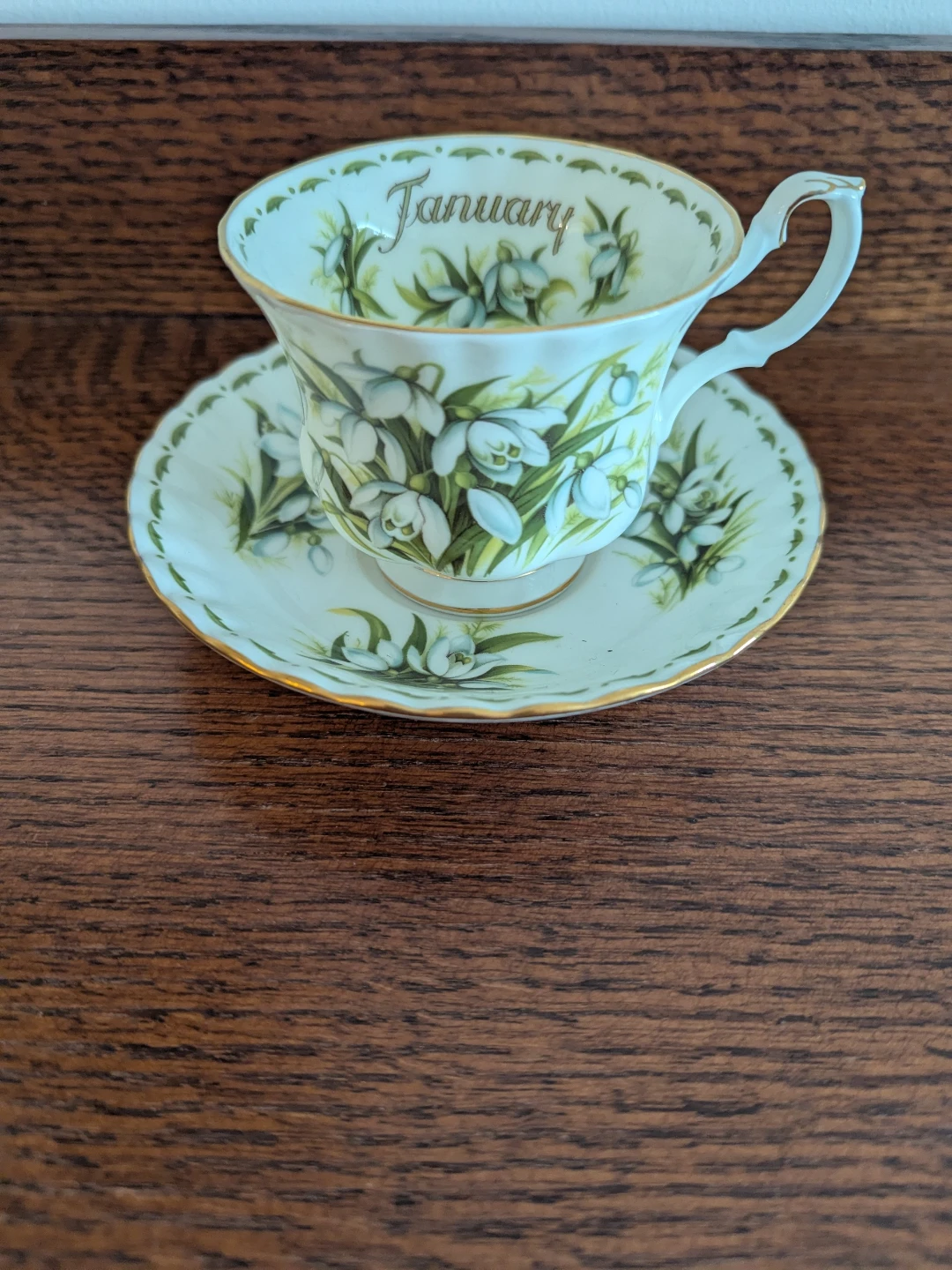 Royal Albert Snowdrops Tea Cup and Saucer