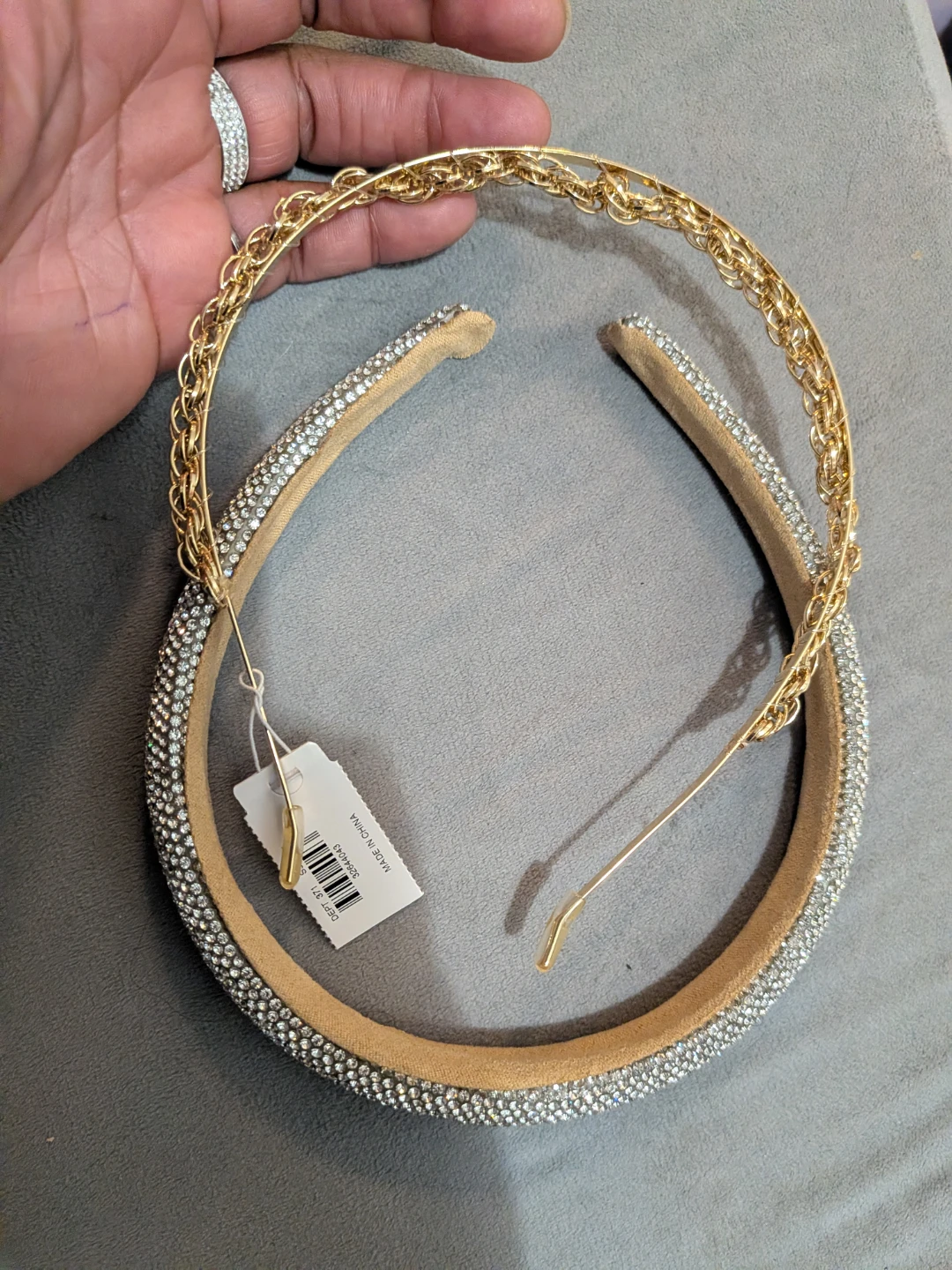 Gold Chain & Rhinestone Headband - photo 3
