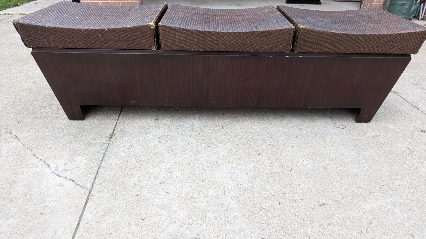 Storage Bench with Wicker Top