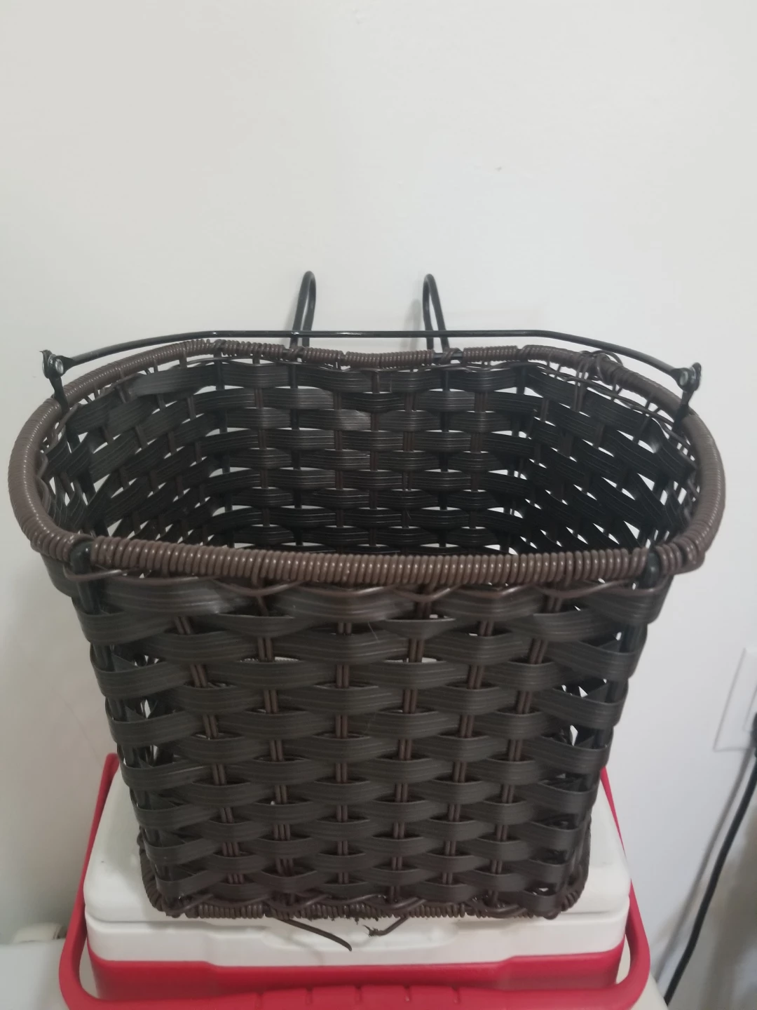 Dark Brown Wicker-style Bike Basket