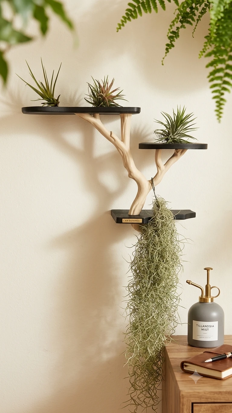 Wall-mounted tree shelf