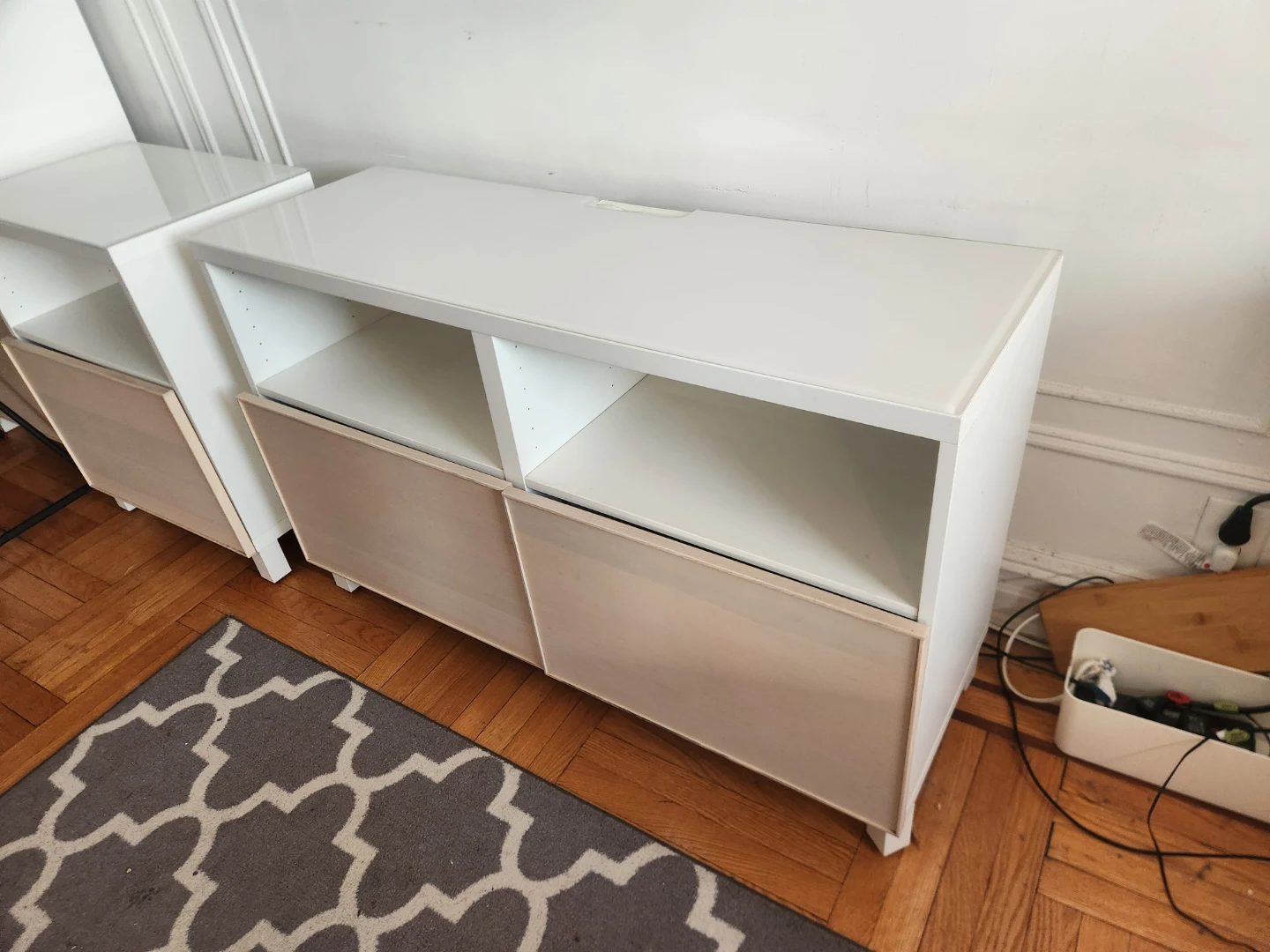 Ikea Besta Media Console, in white and "oak" - photo 2