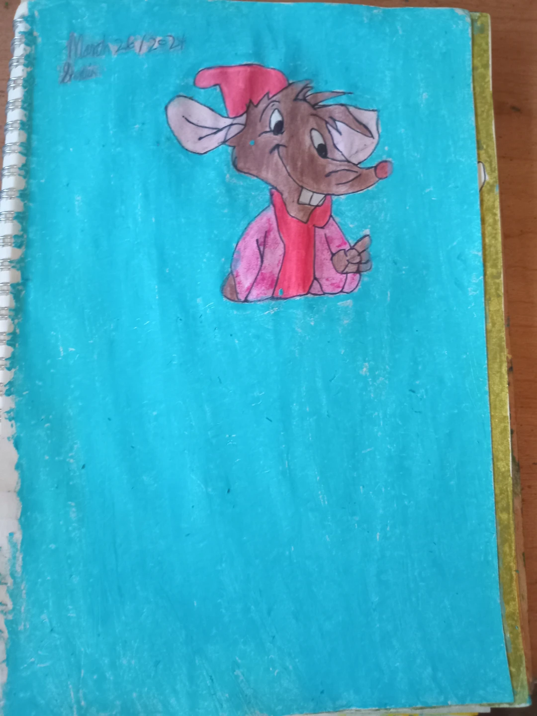Light Blue Background: Rat Drawing by Sherwin - photo 3