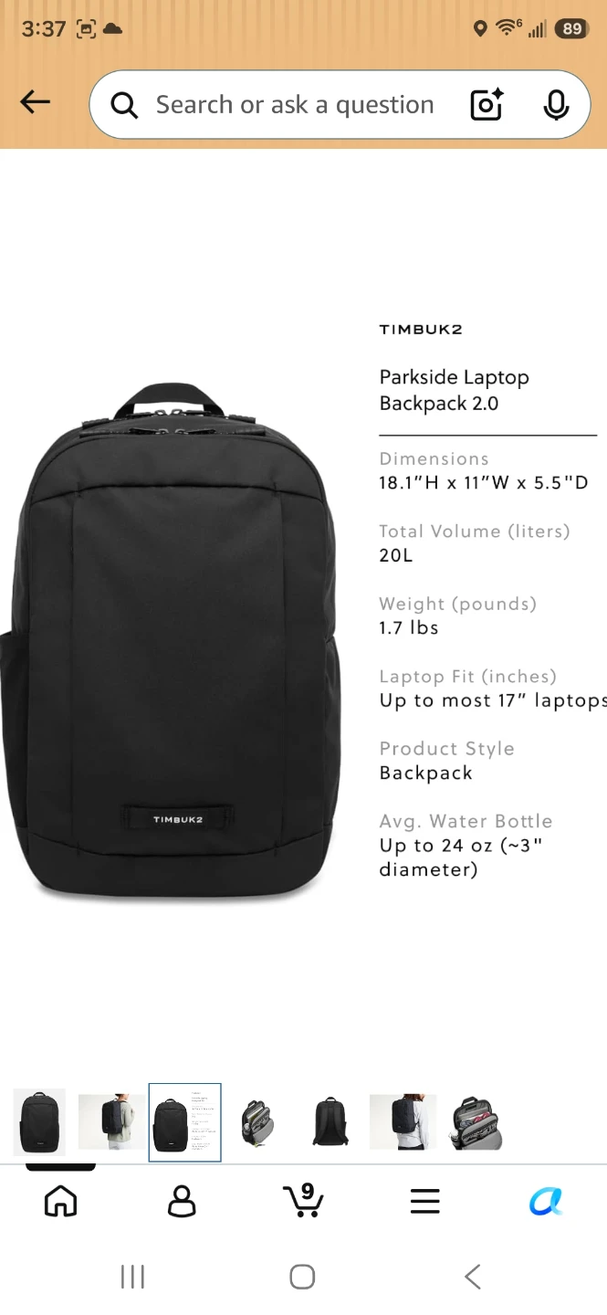 Timbuk2 Parkside Laptop Backpack Eco Black Company Logo Sigma - photo 5