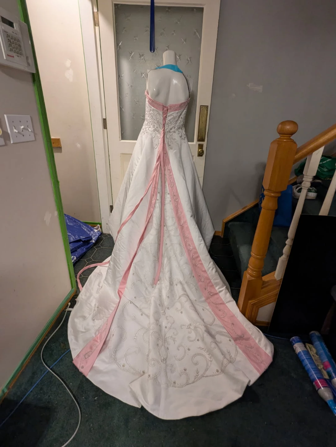 Alfred Angelo White/Tea Rose Wedding Dress Size 12 - photo 2