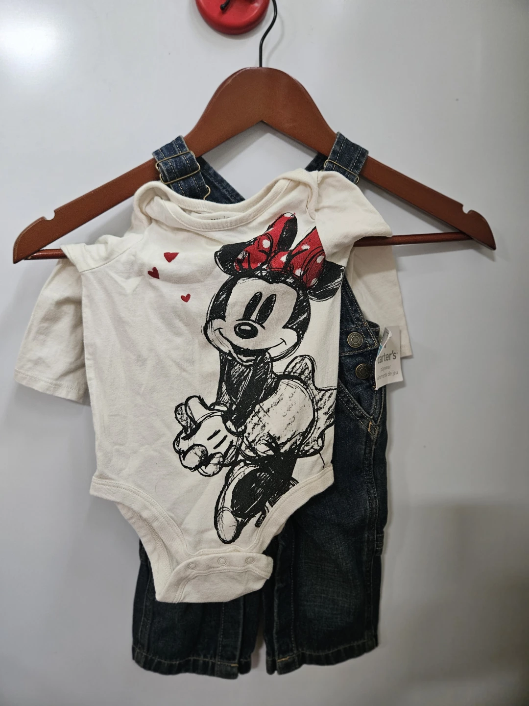 Baby Gap Disney Minnie Mouse Overalls and Onsie Set - photo 2