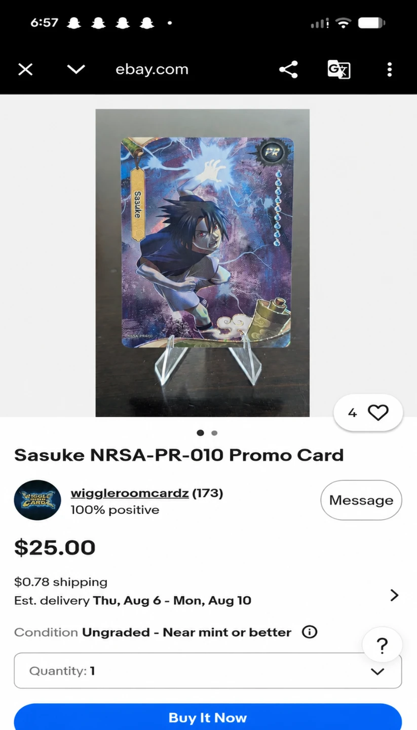 Naruto Kayou Trading Card - Sasuke - photo 2