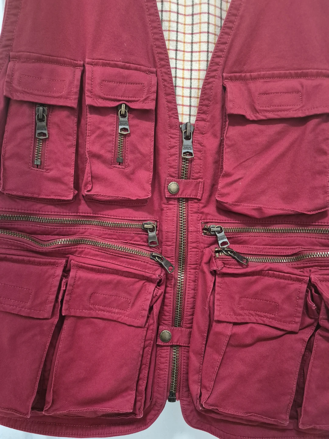 Banana Republic Red Multi-Pocket Utility Vest Size S - photo 4