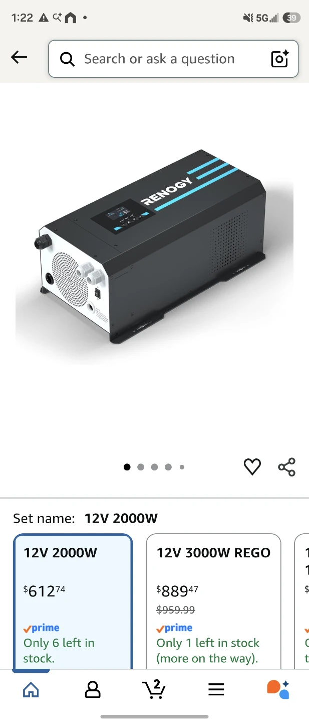 Renogy 12V 2000W Power Inverter and Charge Controller - photo 2