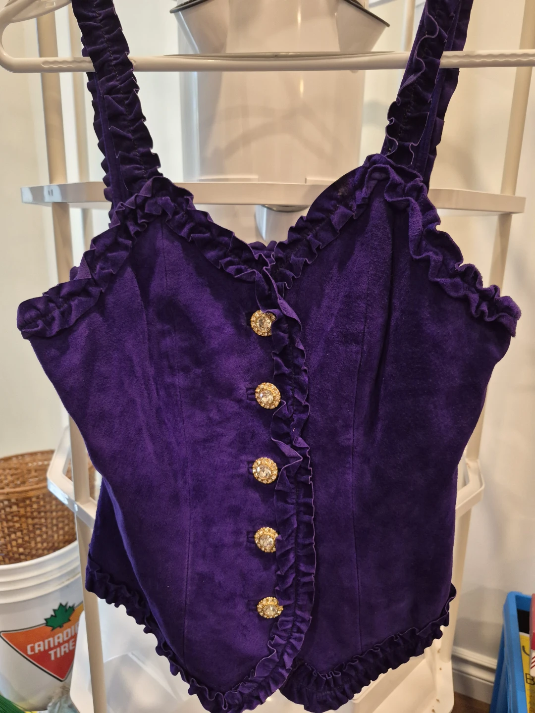 Danier Purple Velvet Corset Top - photo 2